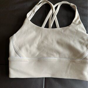 Lululemon Athletica Beige Ribbed Sports Bra
